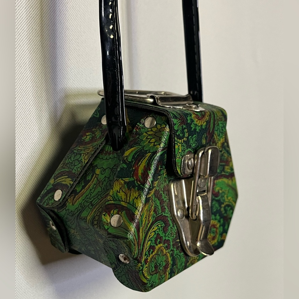 Green Crossbody Bag Latch Closure